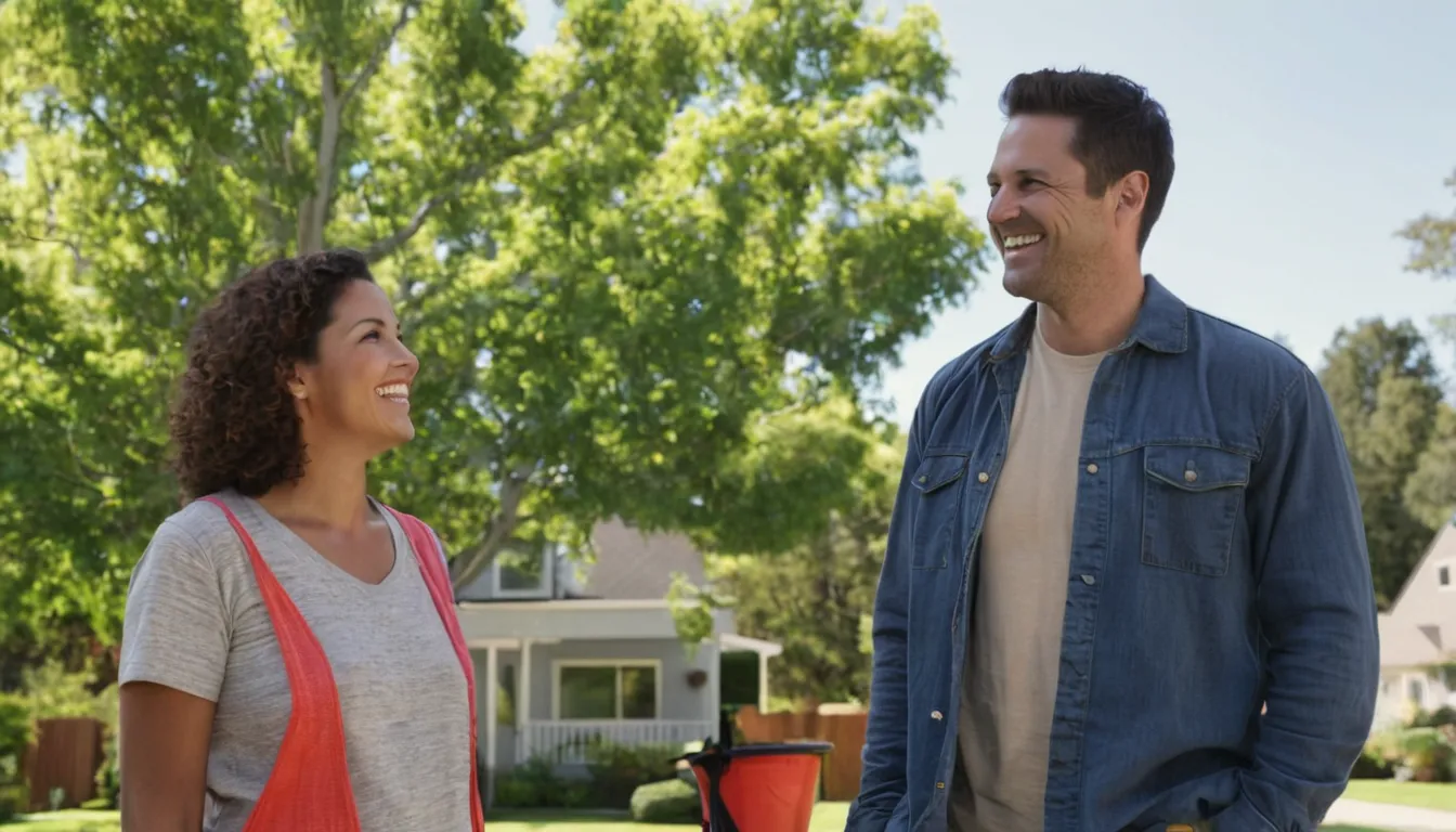 A homeowner talking with a local tree provider in the Alexandria area